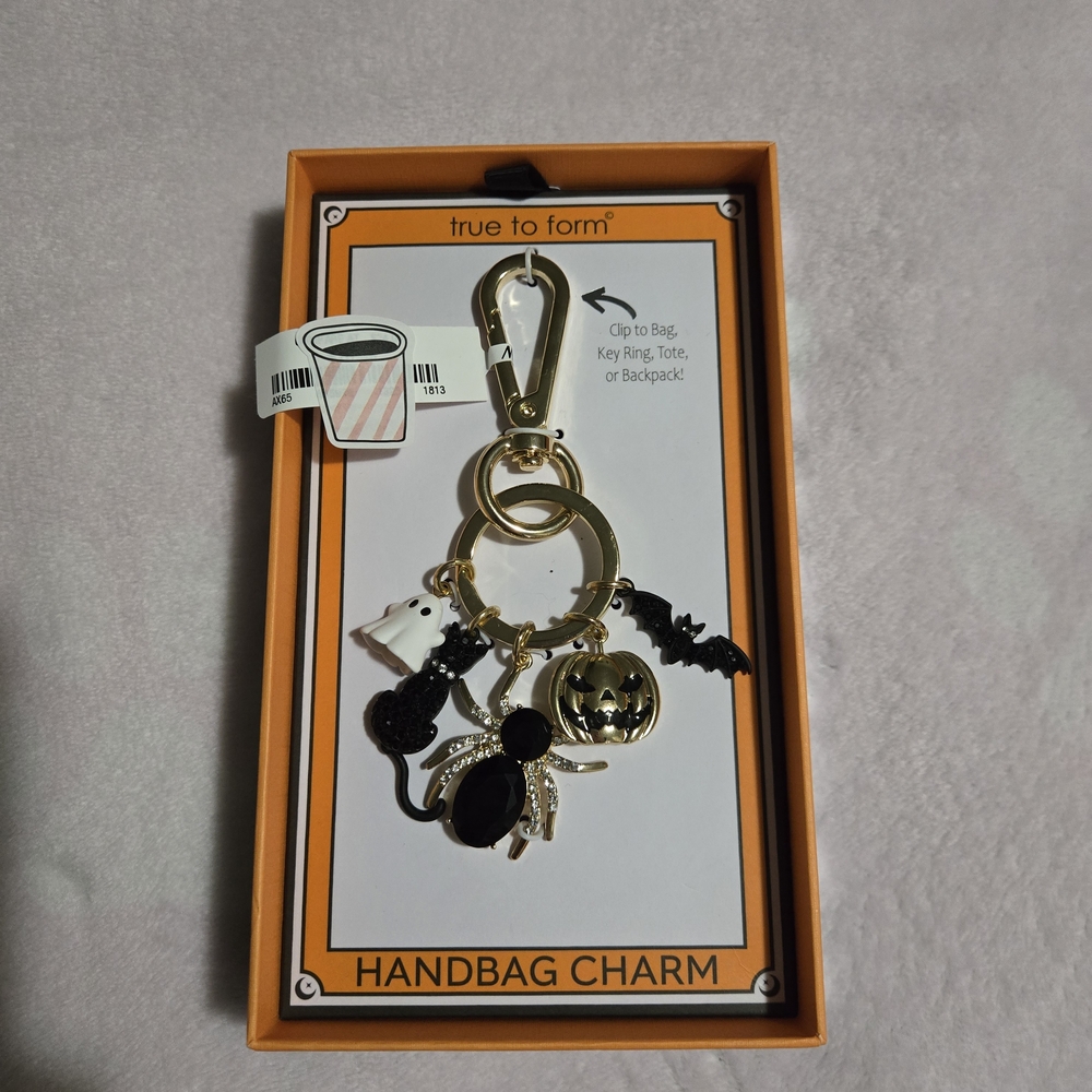 True to Form Halloween Handbag Charm Ghost Bat Cat Spider Pumpkin